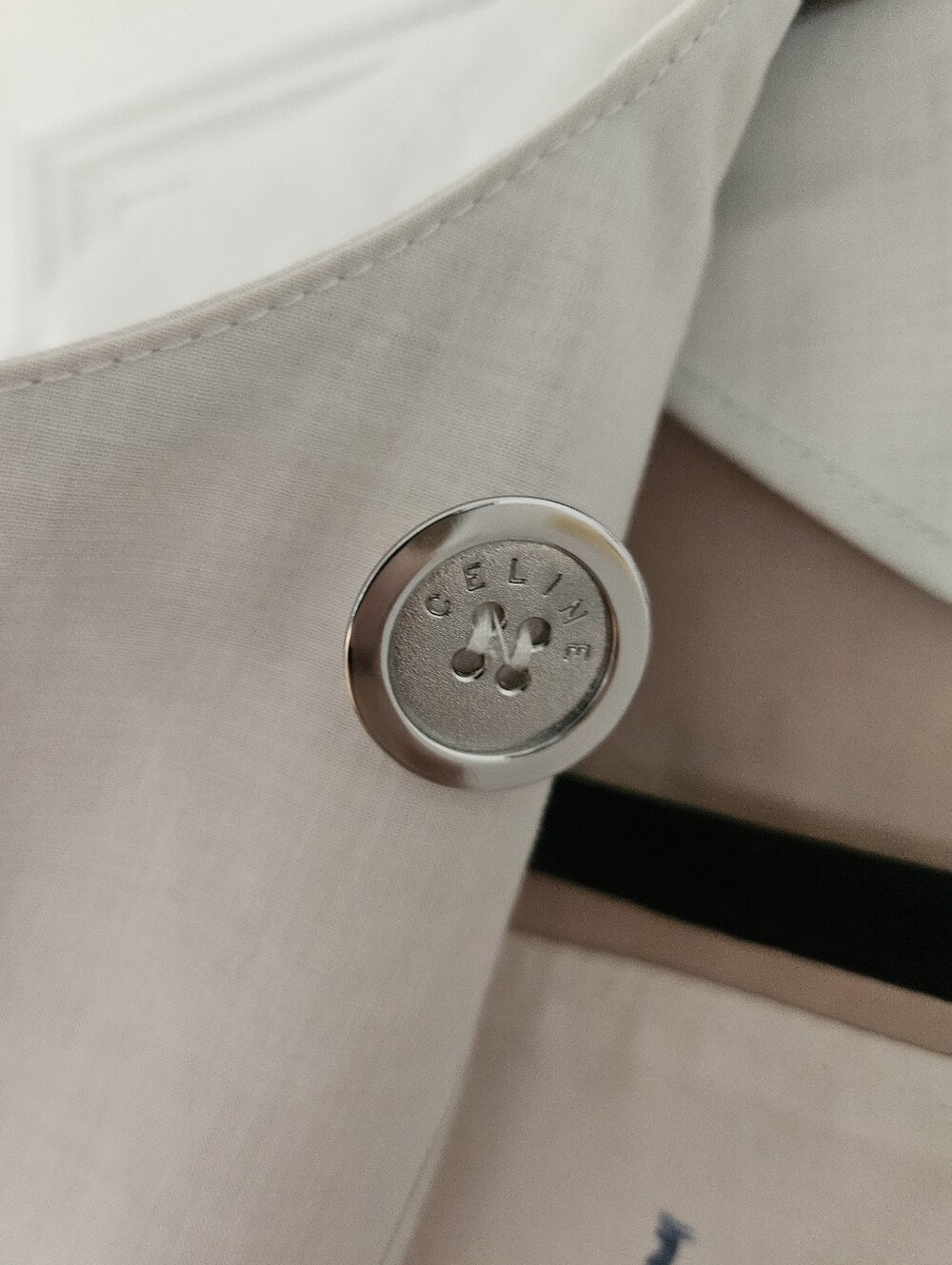 Celine Light CreamTrench Coat with Belt And Pockets Sizr 38 - Picture 5 of 10